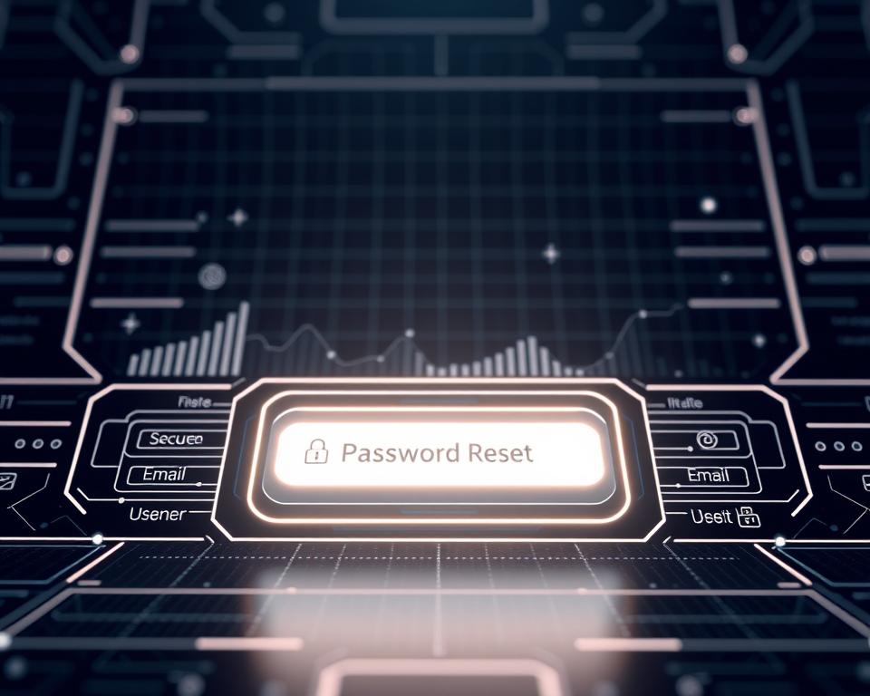 An intricate digital interface for password reset, featuring a sleek and modern design. The foreground showcases a central password reset button, surrounded by input fields for email or username. The middle ground depicts subtle data visualization elements, such as dynamic graphs and icons, conveying the secure and efficient nature of the reset process. The background features a subtle grid pattern, evoking a sense of technological sophistication. Soft, directional lighting illuminates the scene, creating depth and highlighting the key interactive elements. The overall atmosphere is one of seamless user experience and robust security, perfectly suited for the "DeepL翻译忘记密码怎么办？详细步骤指南" section.